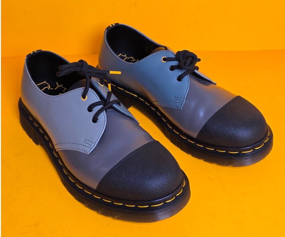 Dr Martens 1461 London Black Grey 3-Eye Oxfords Mens 8 Womens 9 New Old Stock
